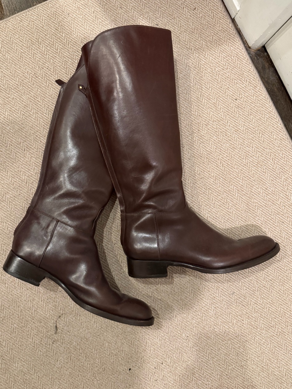 Loro Piana Chocolate Leather Riding Boots